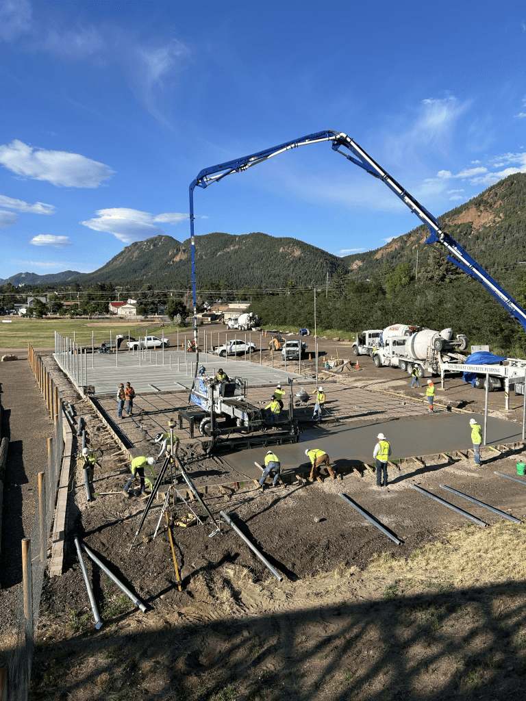 Pickleball court construction at Palmer Lake