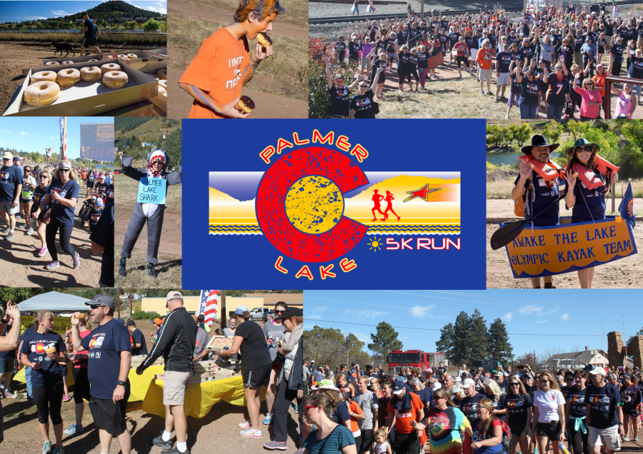 Collage of highlights from a past Palmer Lake .5K