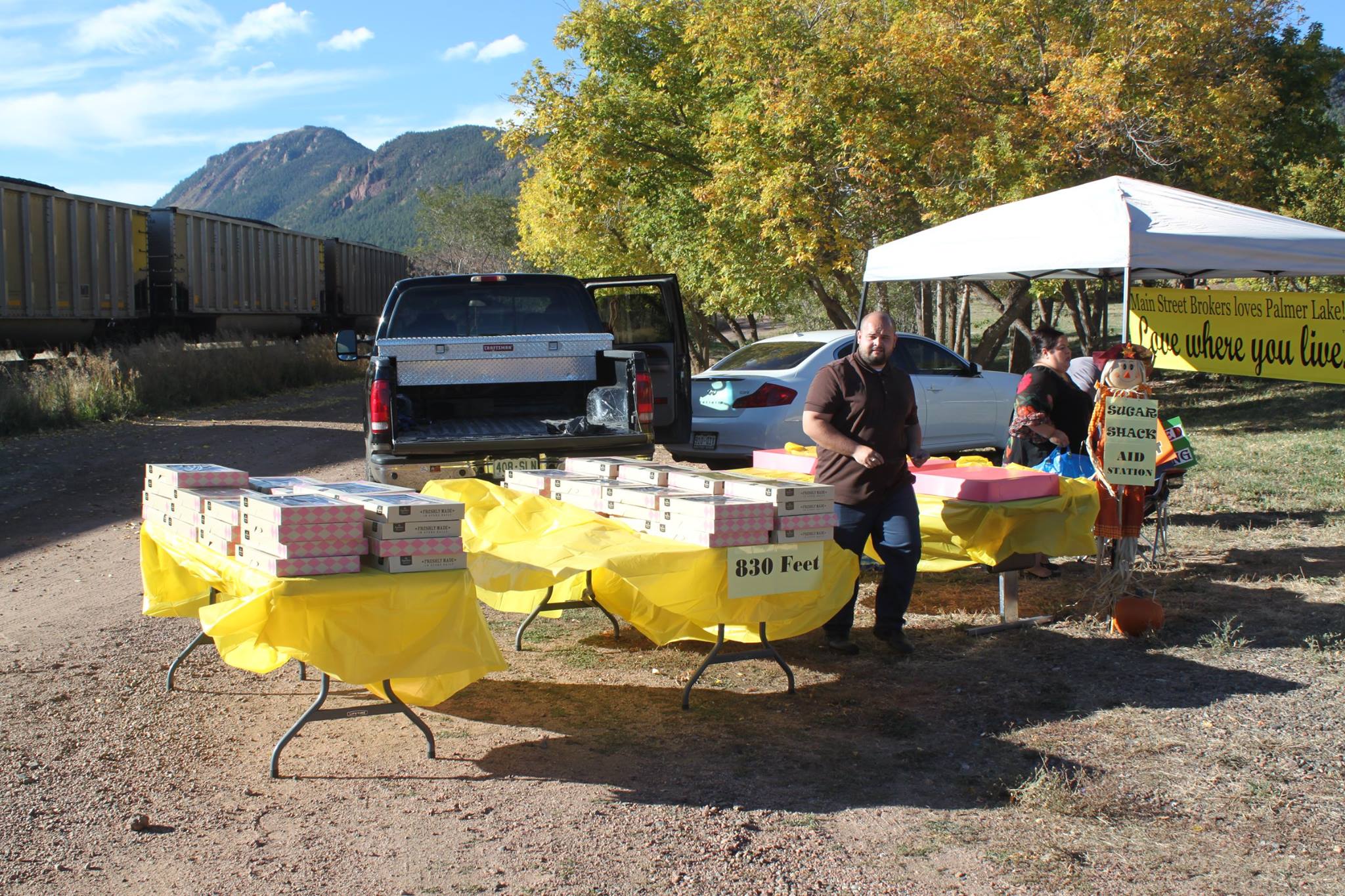 Donuts staged at the halfway mark of the .5K